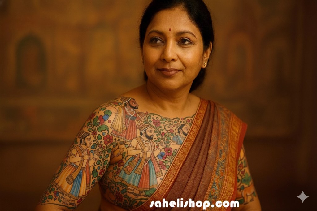 indian lady with historyman body painting