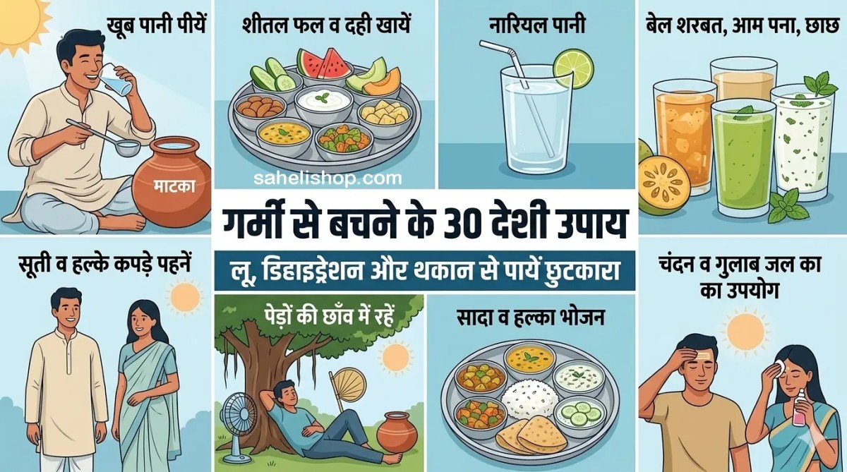 गर्मी से सुरक्षित रहने का पूरा मार्गदर्शन: लू, डिहाइड्रेशन और थकान से बचने के 30 आसान&nbsp;उपाय